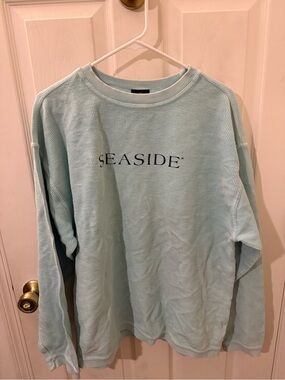 Seaside Lightweight Crewneck Sweater in Pale Aqua
